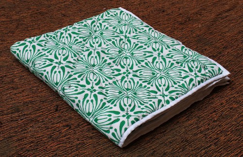 Green floral indian hand - green, block
