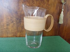 collectable Vintage -hand blown-glass and rattan PIMMs / Cocktail  jug