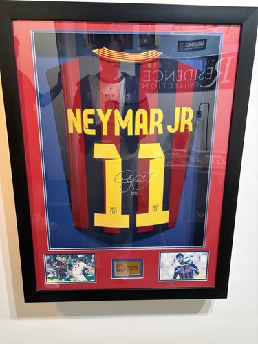 Signed neymar mounted shirt - signed,