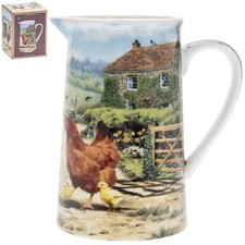 Cockerel & Hen Fine China Jug