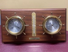 Schatz Ship Bell Clock Barometer & Thermometer 7 Jewels 8day Germany Precision