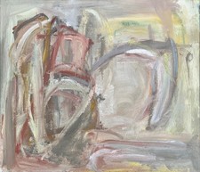 Very large abstract painting, acrylic on canvas, 'Beach I' 1988