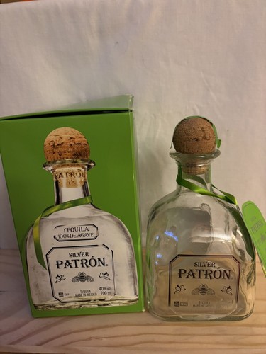 Empty patron silver tequila - empty,