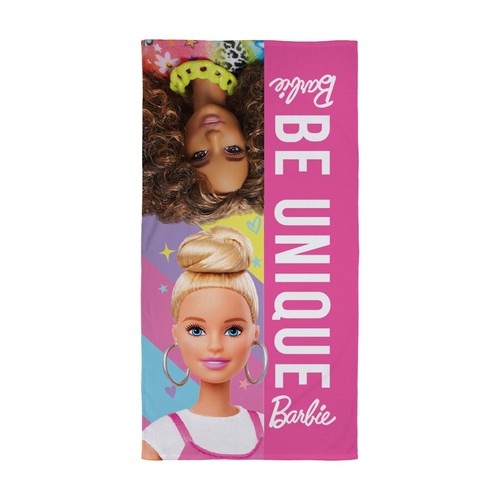Barbie beach towel pink dolls - barbie,