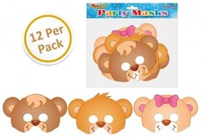 864 Teddy Bear Card Masks Toys Kids Party Toy Bag Filler Job Lot Bulk Wholesale
