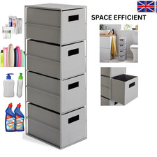 Grey Slimline Bathroom Storage