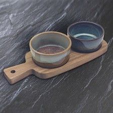 Snack dishes 2pc round ceramic - snack,
