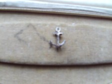 Vintage Anchor Brooch/Badge, Silver Toned Metal, 14mm Tall,