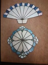 Tiffany Clock Art Deco Style Stained Glass Wall Clock & Fan
