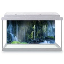 Fish Tank Background 90x45cm - Jungle Waterfall River Cool  #2736