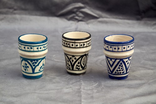 Moroccan ceramic tea cups - moroccan,