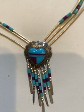 Sterling Turquoise Indian Necklace 