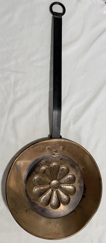 Vintage copper hearth chestnut - hearth,