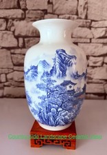 22cm Tall Blue Country-side