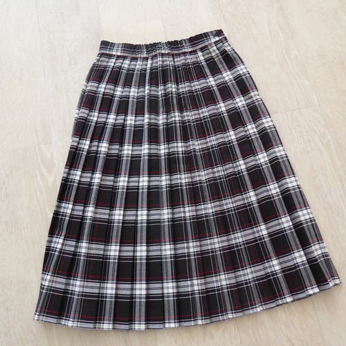 Vintage plaid midi skirt - plaid,