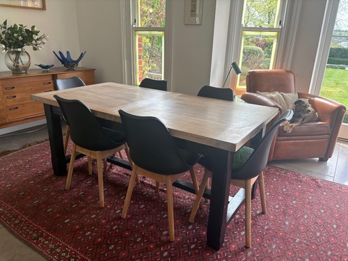 Limed oak extending dining - oak,
