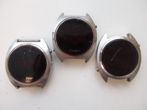 Red led men 1970 watches - red,
