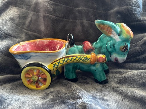 Vintage italian pottery donkey - italian,