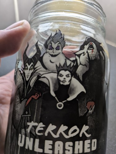 Disney villains glass jar - glass,