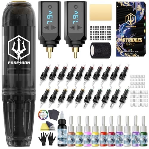 Cordless tattoo pen kit with - cordless,