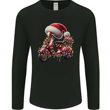 Christmas Scooter Xmas Hat MOD Moped Mens Long Sleeve T-Shirt