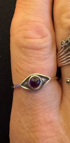 Amethyst dainty eye ring - dainty,