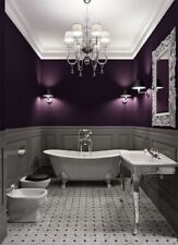 Dark Purple Bathroom Wallpaper