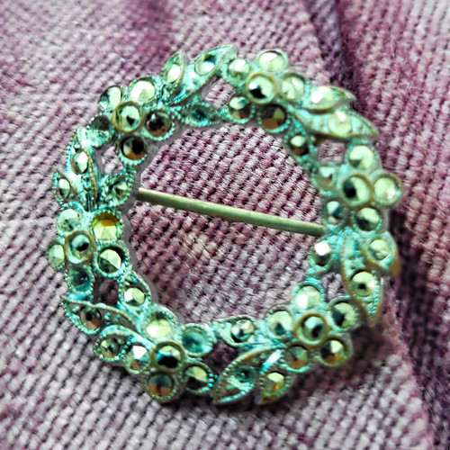 Vintage marcasite circle - vintage,