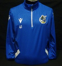 Bristol Rovers Football Training ¼ Zip Drill Top Macron Club Issue #41 Size L