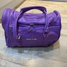 Vintage Head Holdall Bag Sports Gym Retro Bright Purple Faux Leather No Strap OK