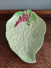 Vintage Carlton Ware Australian Bright Green Pink Foxglove Leaf Serving Dish