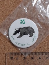 National Trust BADGER Charity Tin Badge
