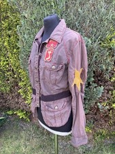 Vintage Voyage Passion BrownCotton Lightweight Army Style Jacket Star UK12-14