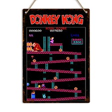 DONKEY KONG ARCADE Metal Tin Wall Sign Plaque Retro Gaming Man Cave Shed Garage