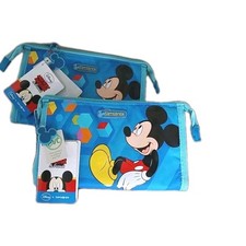 X2 Samsonite Disney Mickey Mouse School Pencil Case Wash Bag Stationery Bag