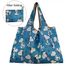 NEW Snoopy foldable waterproof tote shoulder re-usable bag - Blue