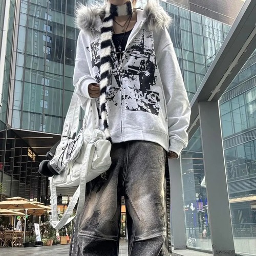Y2k vintage gothic hooded - vintage,