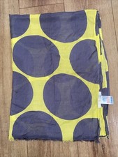 Boden Viscose Slight Fringe Scarf, 31 x 78" w/lge Grey/yellow Circle Prt, Ex Con