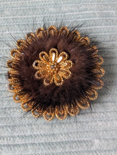Vintage faux fur flower - vintage,