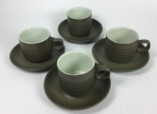 Set 4 Denby Chevron Olive