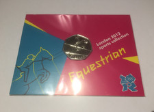 2012 LONDON OLYMPIC SPORTS 2011 EQUESTRIAN  50p COIN UNC SEALED IN CARD.