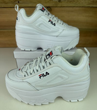 FILA Disruptor 2 Platform Trainers Wedge White Chunky Sole Size 7 UK 41 EU