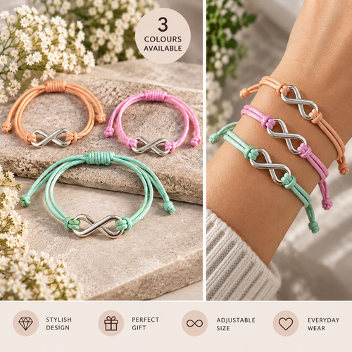 Ladies infinity cord bracelet - ladies,