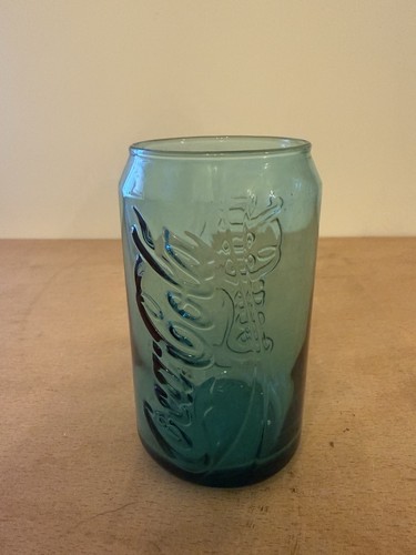 Coca cola teal can glass - coca,