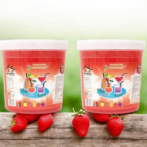 Strawberry popping boba pearls - popping,