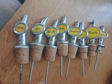 Vintage set of 8 bottle pourers for home bar