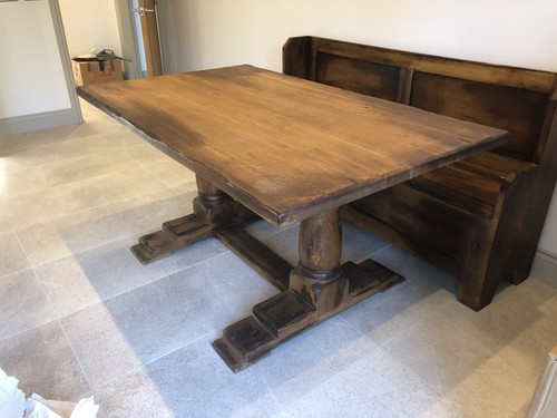 Bespoke solid oak dining table - dining,