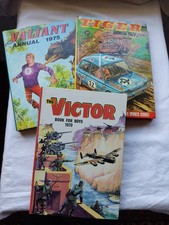 Vintage 1970s Boys Annuals 3 in all Victor 1970 Tiger 1972 & Valiant 1975