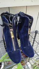 ZARA High Heel BLUE Velvet