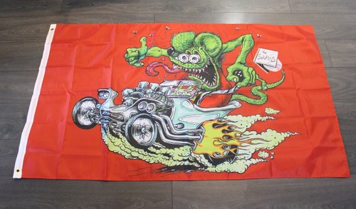 Rat fink banner flag - rat, feet